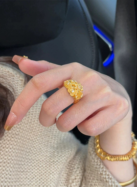 金包银繁花似锦戒指女2025新款轻奢超仙精致气质时尚高颜值指环