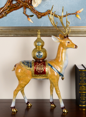 黄铜招财进宝福鹿桌面摆件
