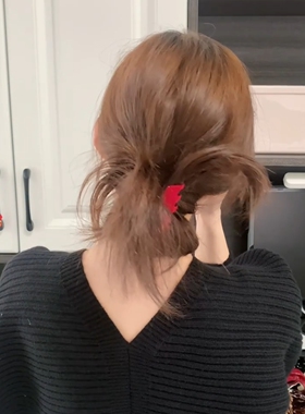 高级感简约红色抓夹气质百搭复古风鲨鱼夹轻奢后脑勺发夹2026新款