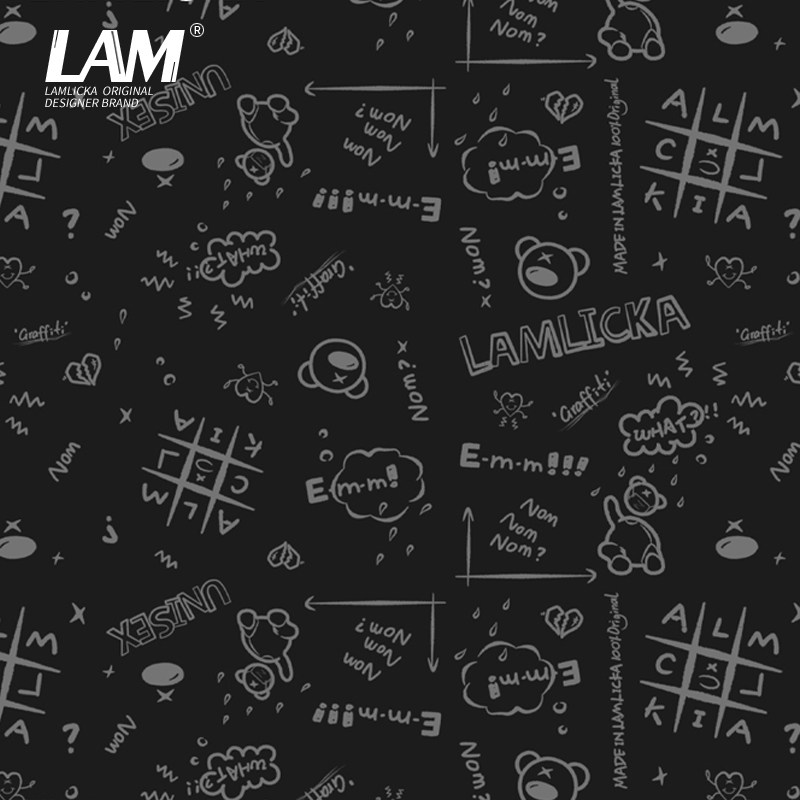 LAMLICKA卡通满印宽松加绒卫衣男潮牌春秋款情侣连帽衫长袖上衣女