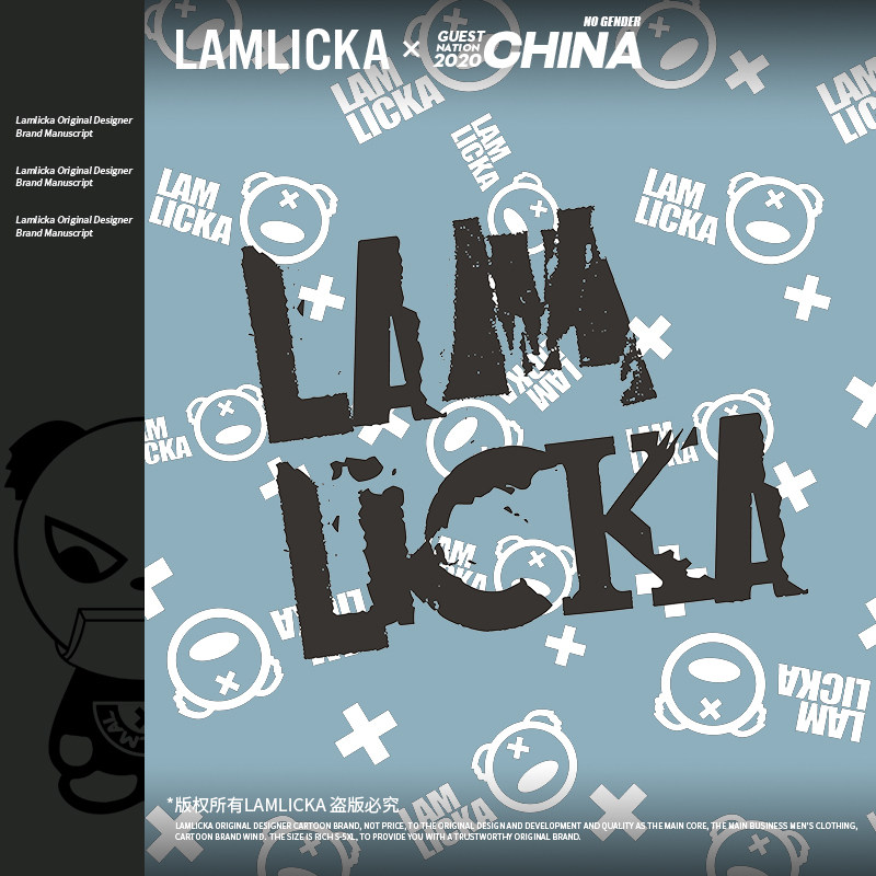 新款熊猫印花运动休闲外穿潮牌短裤 lamlicka男装休闲裤