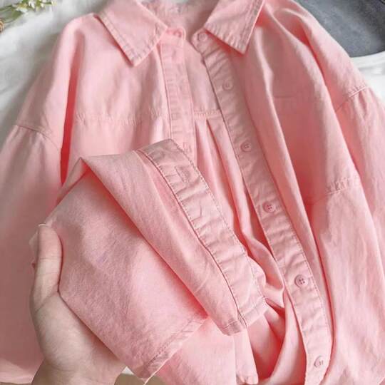 Легкая роскошная женская рубашка с длинными рукавами из чистого хлопка фирменного кроя и удаленной этикетки