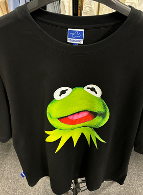 FROG KERMIT科米蛙芝麻街 美式卡通短袖夸张大头ins萌街头穿搭T恤