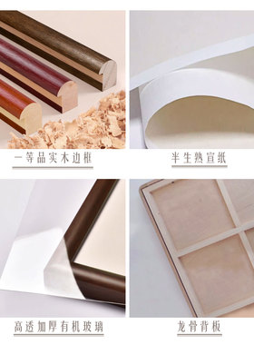 新中式壁画 中式照片图片海报装饰画 个人来图定制客厅婚纱照挂画