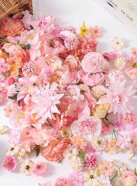 粉色系仿真花假花学士帽装饰花