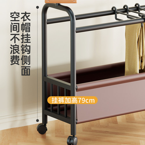 家用衣架落地新款室内移动轻奢晾衣架可储物多功能收纳置物衣帽架 - 图3