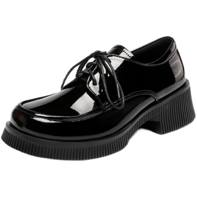 乐福鞋厚底小皮鞋女英伦风2025新款女鞋春季复古大圆头粗跟女单鞋,淘宝优惠券,粉丝福利购,淘宝优惠卷