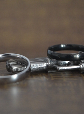 学生主义风钛钢情侣对戒男女同款