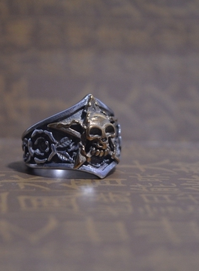 男士骷髅头爱情恶魔钛钢学生戒指