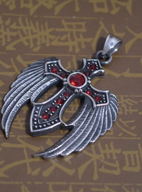 钛钢十字架夜店酒吧挂饰吊坠