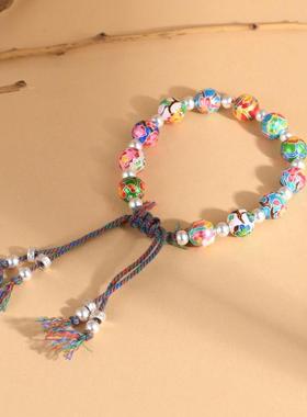 国风足银999珐琅手链女复古时尚