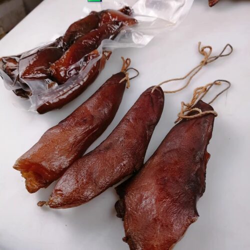 腊猪下巴500g腊猪嘴巴腊猪鼻子湖南特产烟熏腊猪下嘴柴火腊猪头肉 - 图0