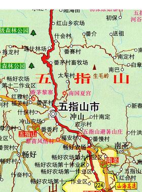 2025新款 琼中县 五指山市 保亭县地图墙贴 交通行政区划图 海报
