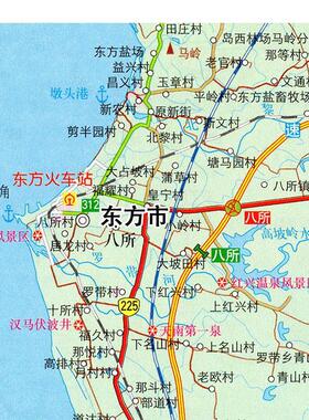 2025新款 昌江县 东方市 乐东县地图墙贴 交通行政区划图 海报