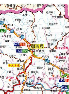 2025新款 十堰市 神农架林区地图墙贴 交通行政区划图 装饰画海报