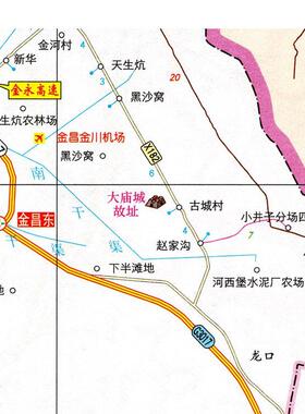 2025新款 金昌市地图墙贴 超大巨幅 交通行政区画图 装饰画海报