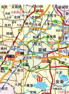 2025新款 保定市地图墙贴 超大巨幅 交通行政区划图 装饰画海报
