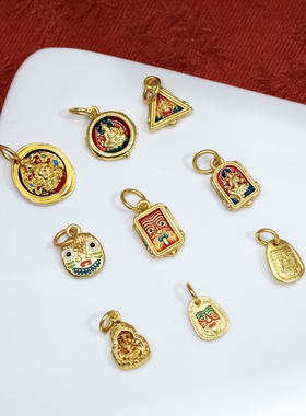 古法滴油财神绿度母滴流五条经弯管饰品diy手链项链配件