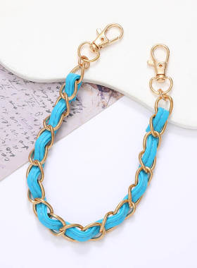 小香风双层手机链DIY手提链条串珠挂链手腕带水杯包包配件