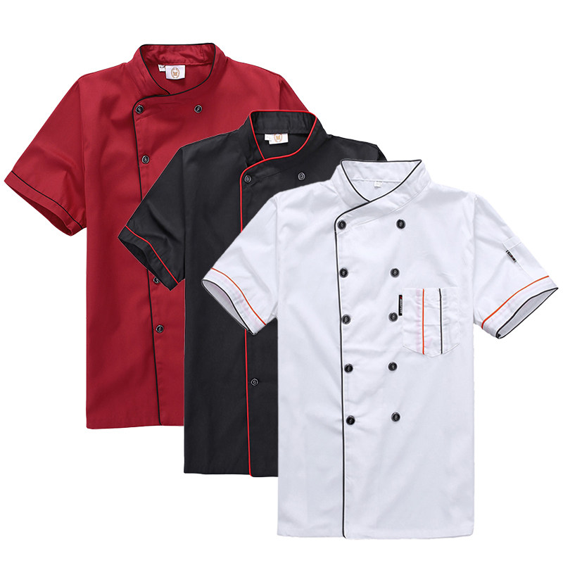 厨师短袖夏季透气酒店食堂定制工衣 森忆恬工装制服