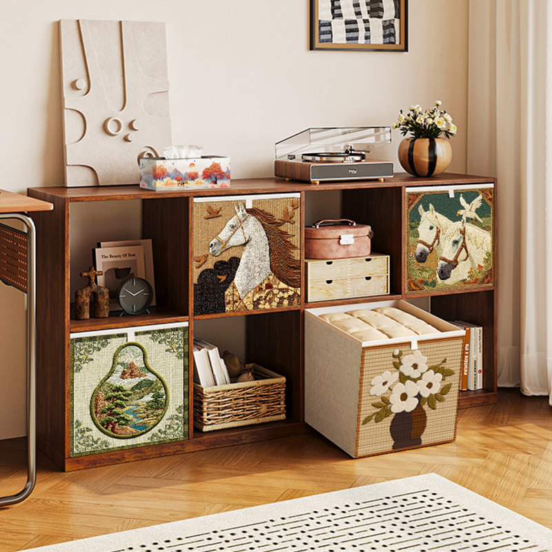 中古风收纳箱卡莱克格子柜高级感非藤编整理盒家用布艺收纳筐定制,淘宝优惠券,粉丝福利购,淘宝优惠卷