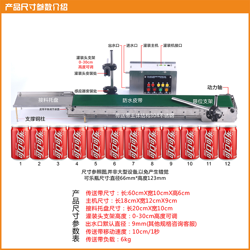 全自动传送带单头液体分装灌装机智能感应定量高精度耐热高温白酒