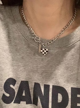 钛钢钛钢女新款潮钛钢双层项链