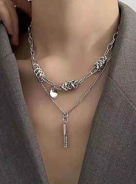 钛钢锁骨链女嘻哈项链
