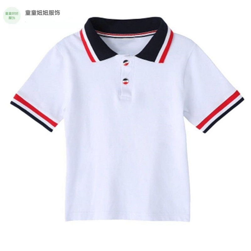 幼儿园学校短袖夏秋校服纯色poIo衫男女儿童T恤纯色阳光春秋套装 - 图2