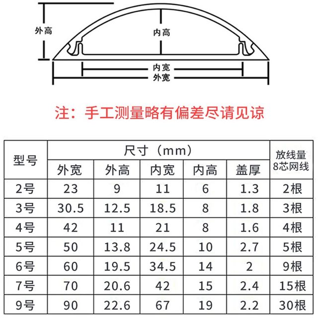 Taijia floor trunking curved surface-mounted wood grain trunking