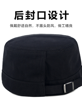 纯棉后封口平顶帽子男爸爸鸭舌帽