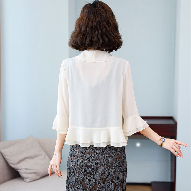 雪纺小披肩配裙子2022夏季新款坎肩 丽淘衣秀短外套