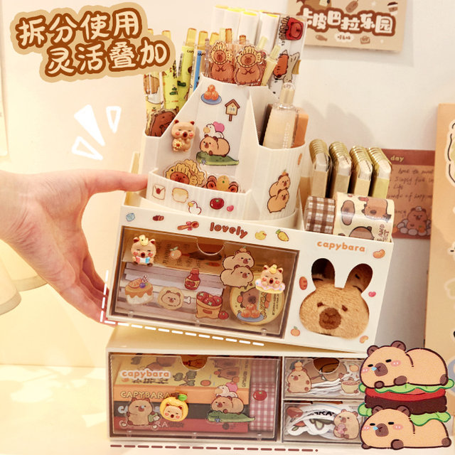 Extra large capacity! Kapibala pen holder + storage box