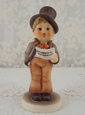 西洋收藏品德国Hummel手工制作陶瓷喜姆娃娃人偶欧式装饰中古摆件