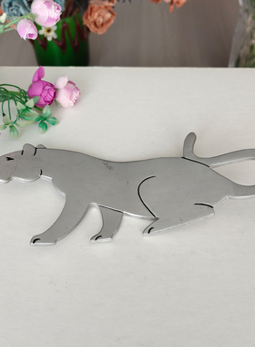 西洋收藏品 美国手工制作铝制美洲豹 复古金属装饰摆件