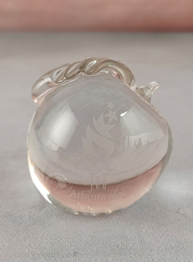 西洋收藏品德国艺术家手工制作水晶水果高尔夫球复古居家装饰摆件