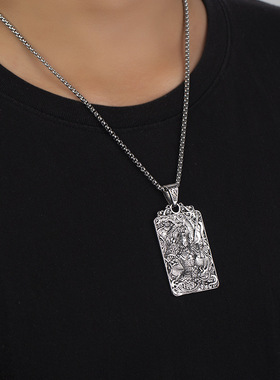 齐天大圣孙悟空镀银项链男孙悟空吊坠男士霸气斗战胜佛宝挂件霸气