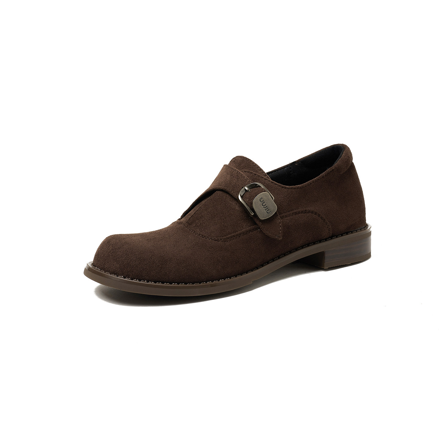 ladyblack粗低跟复古圆头乐福鞋女皮带扣绒面深口大码单鞋子41-43,淘宝优惠券,粉丝福利购,淘宝优惠卷