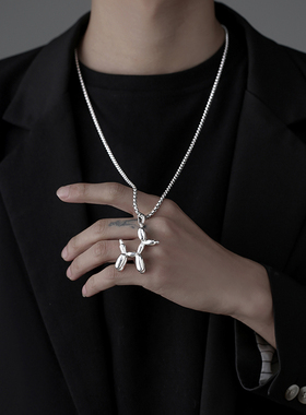 钛钢男女生潮个性爆款气球狗项链