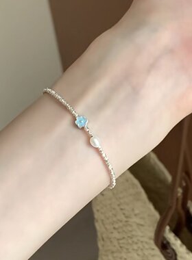 纯银多巴胺花朵碎银珍珠