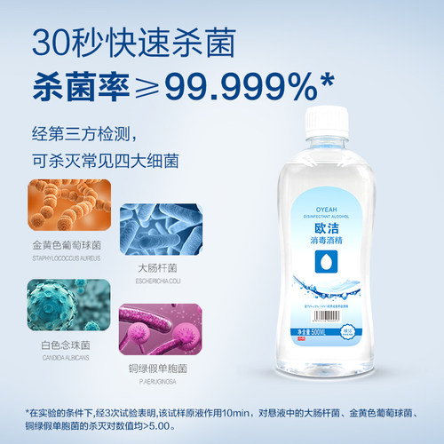 欧洁酒精消毒液75%酒精喷雾免洗洗手液家用杀菌消毒水乙醇 - 图2
