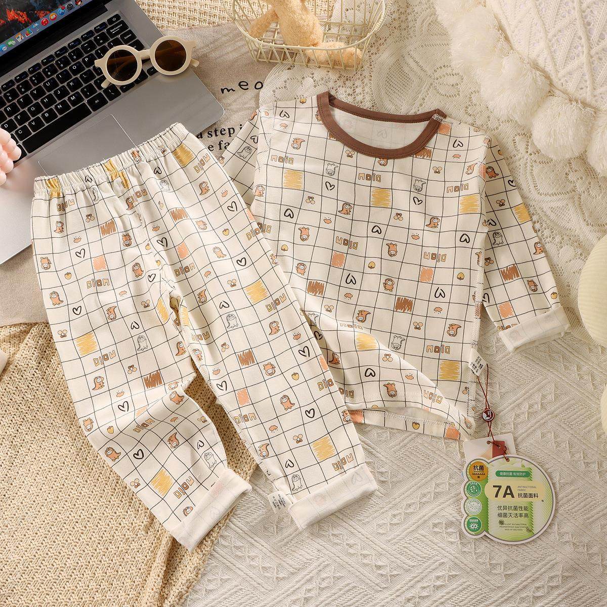 儿童睡衣套装秋季莱卡棉宝宝内衣男童家居服女童秋衣秋裤童装,淘宝优惠券,粉丝福利购,淘宝优惠卷