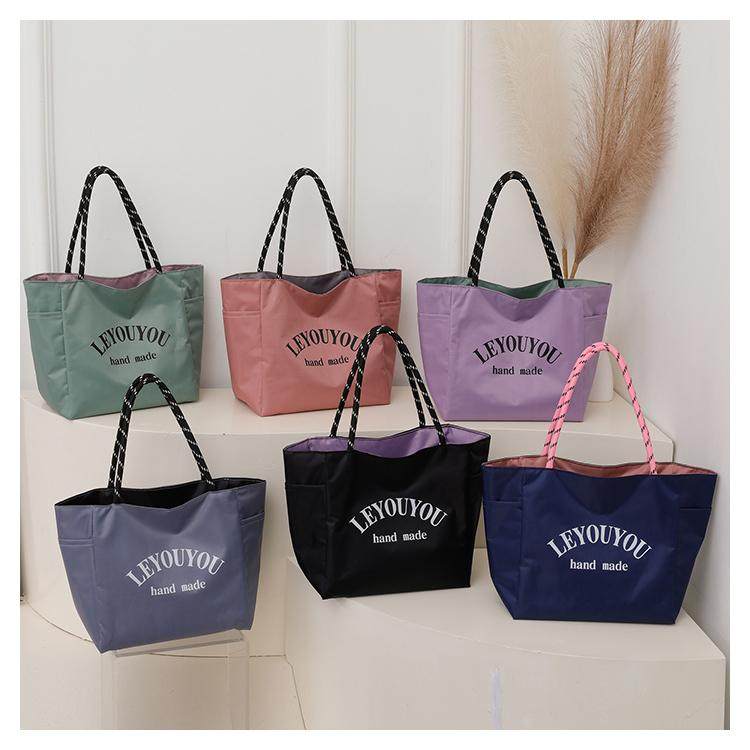 潮流新女士防水布手提袋双面饭盒包上班通勤百搭手提包简约妈咪包,淘宝优惠券,粉丝福利购,淘宝优惠卷