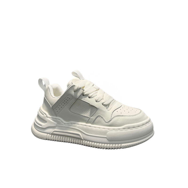 小白鞋男款2024新款厚底面包鞋低帮系带运动休闲鞋潮流百搭增高鞋,淘宝优惠券,粉丝福利购,淘宝优惠卷