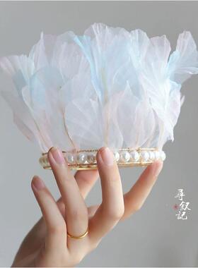新款汉服配饰发冠仙气羽毛头饰