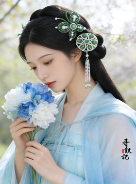 新中式古风流苏蝴蝶发夹套装