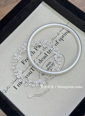 足银999.9实心古法闭口银手镯