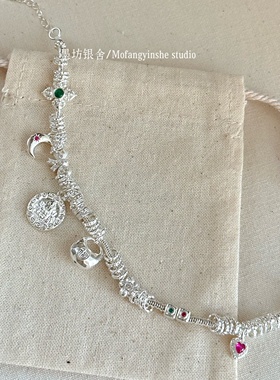 足银999黄财神胖福手工盘缠手链