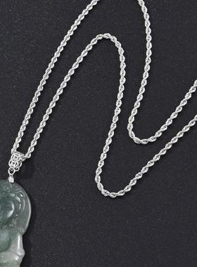 925纯银项链男麻绳链银链子