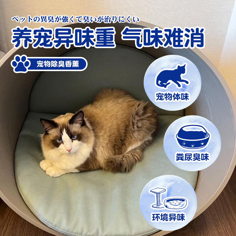 猫咪宠物香膏除臭无害神器去除猫砂臭味异味尿骚味猫舍宠物除臭剂 - 图0